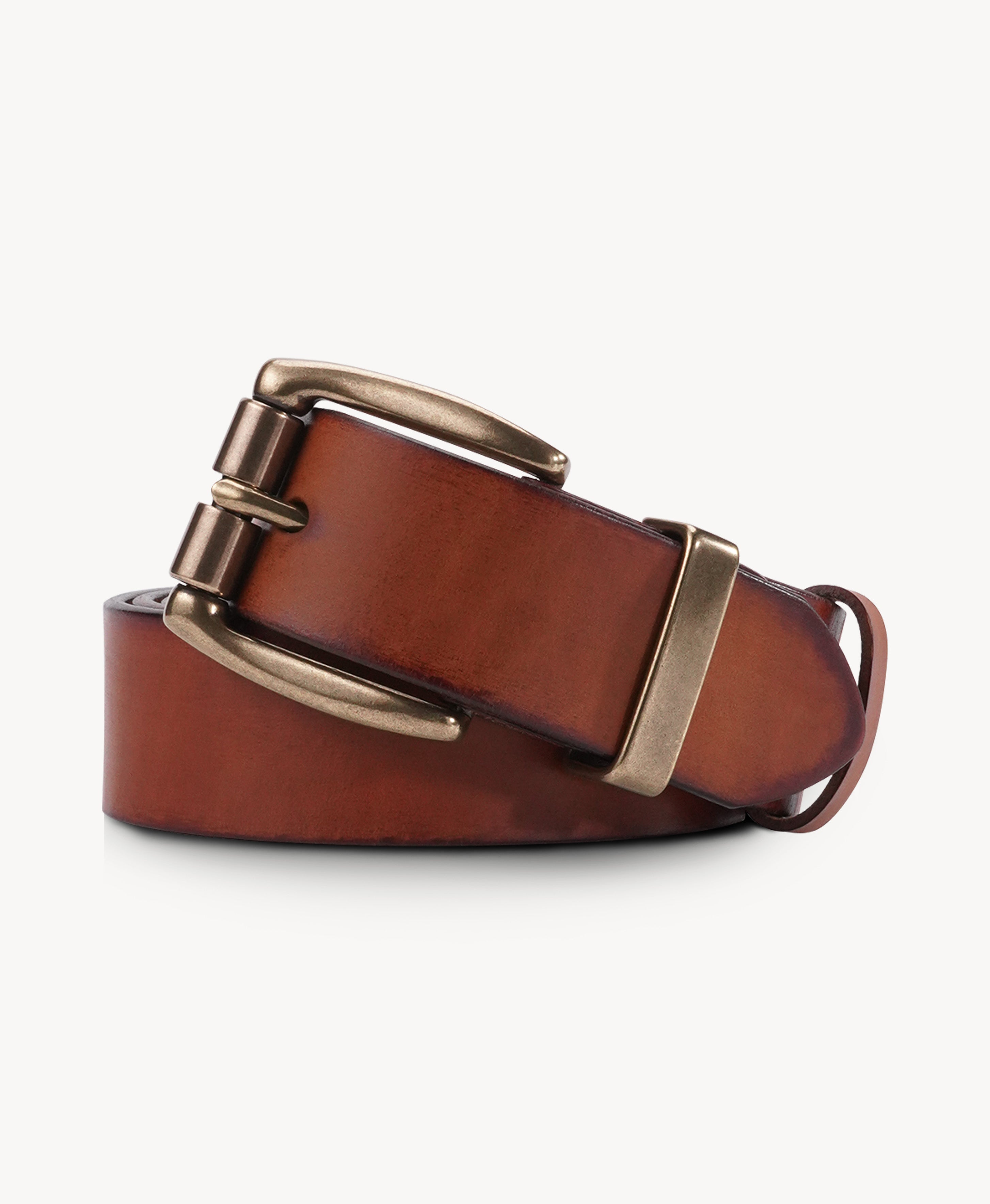 Cintura vintage in vera pelle | Fibbia in ottone massiccio
