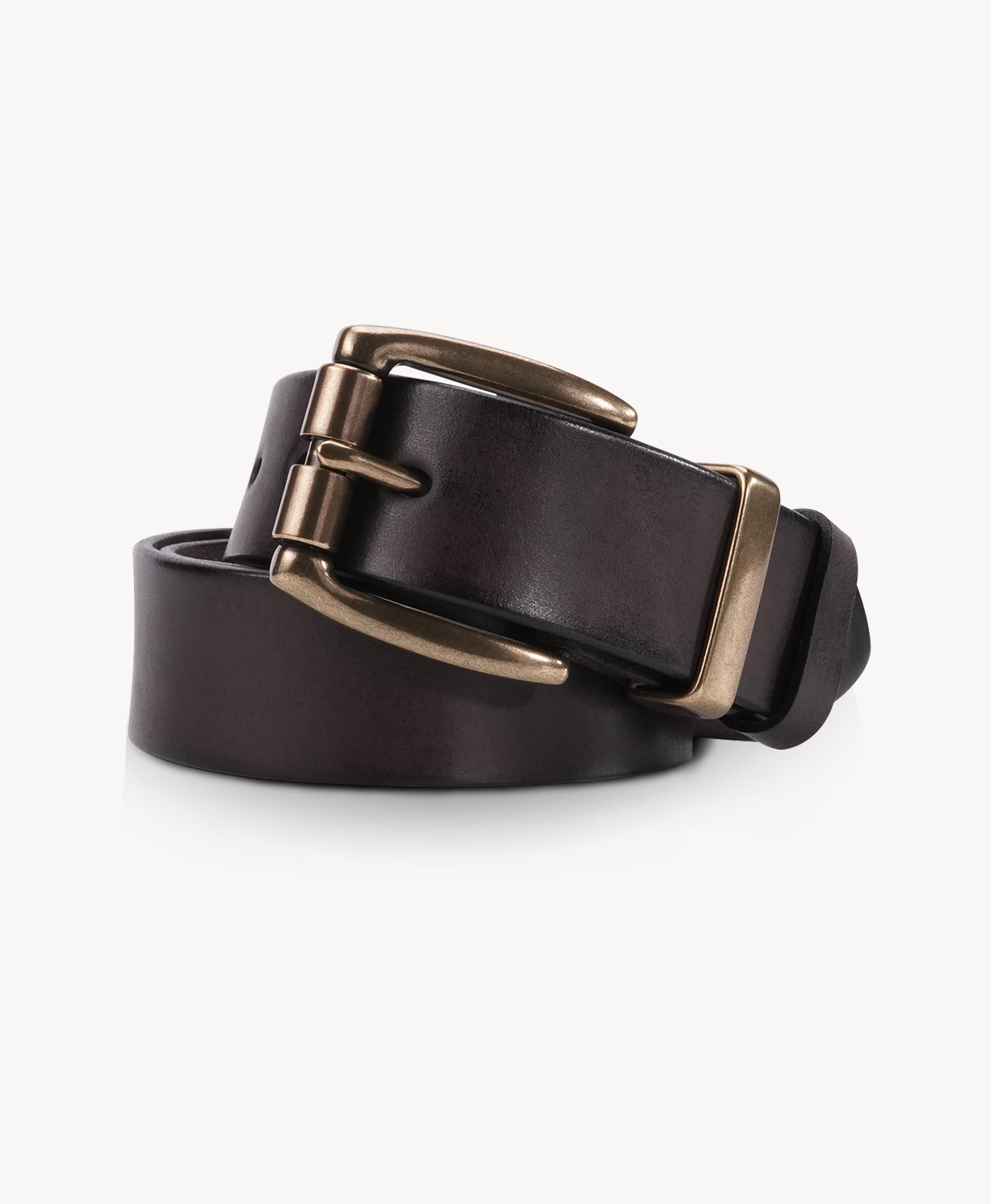 Cintura vintage in vera pelle | Fibbia in ottone massiccio