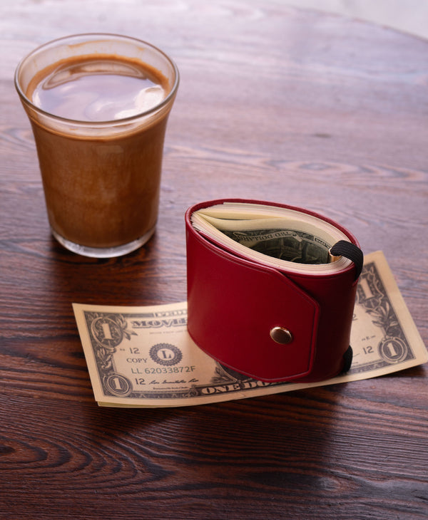 Handcrafted Leather Cash Wrap Wallet - Slim, Minimal, Essential