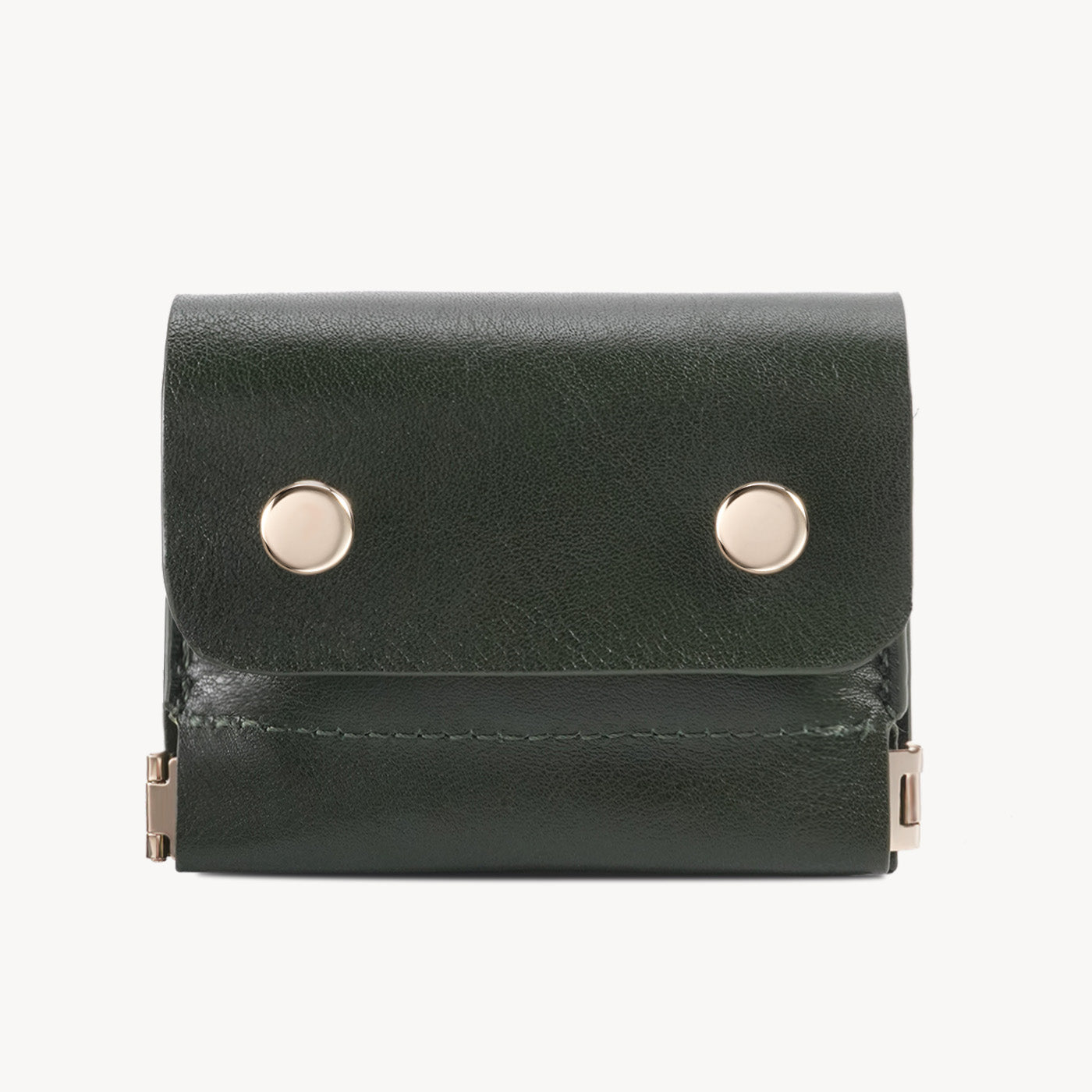Vintage Genuine Leather Spring‑Open Short Wallet