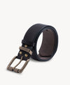 Cintura vintage in vera pelle | Fibbia in ottone massiccio