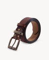 Cintura vintage in vera pelle | Fibbia in ottone massiccio
