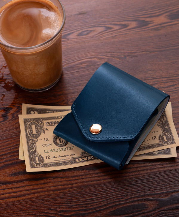 Slim Leather Wallet with Pen Slot – Handcrafted Full-Grain EDC Wallet