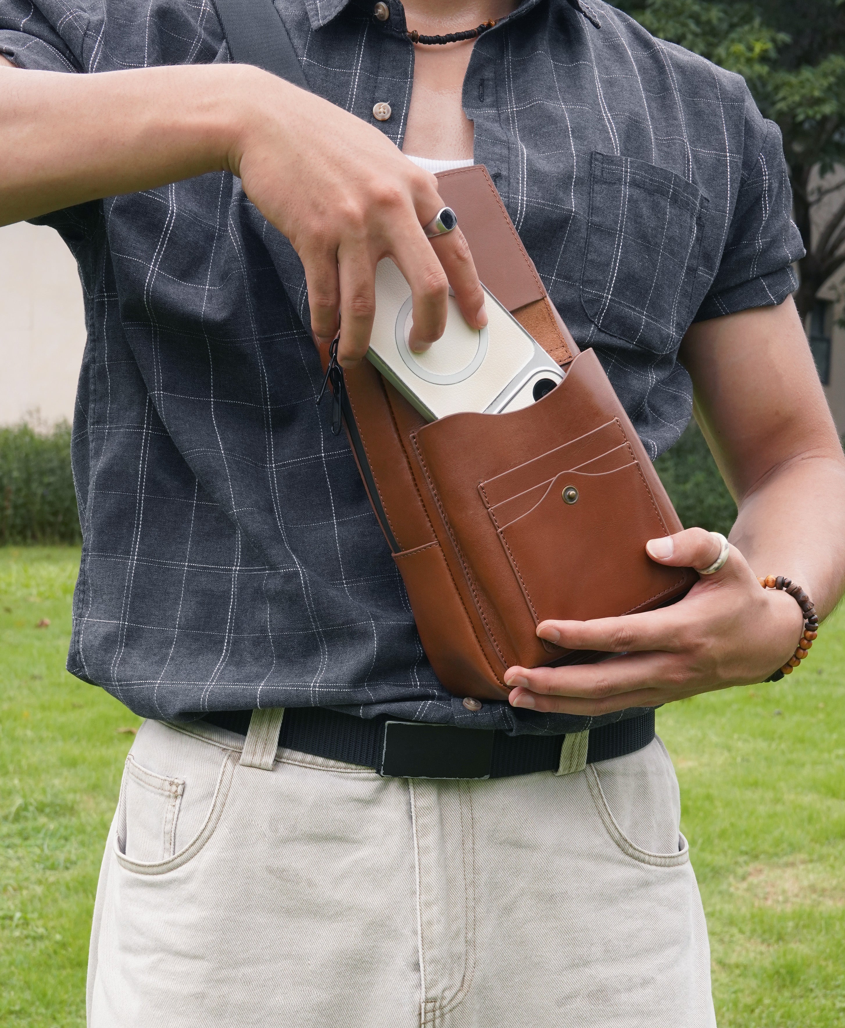 Vintage American Leather Motorcycle Chest Pack