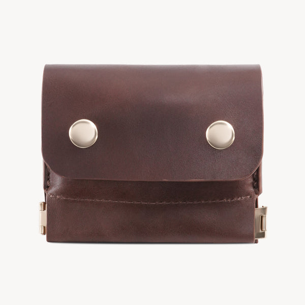 Vintage Genuine Leather Spring‑Open Short Wallet
