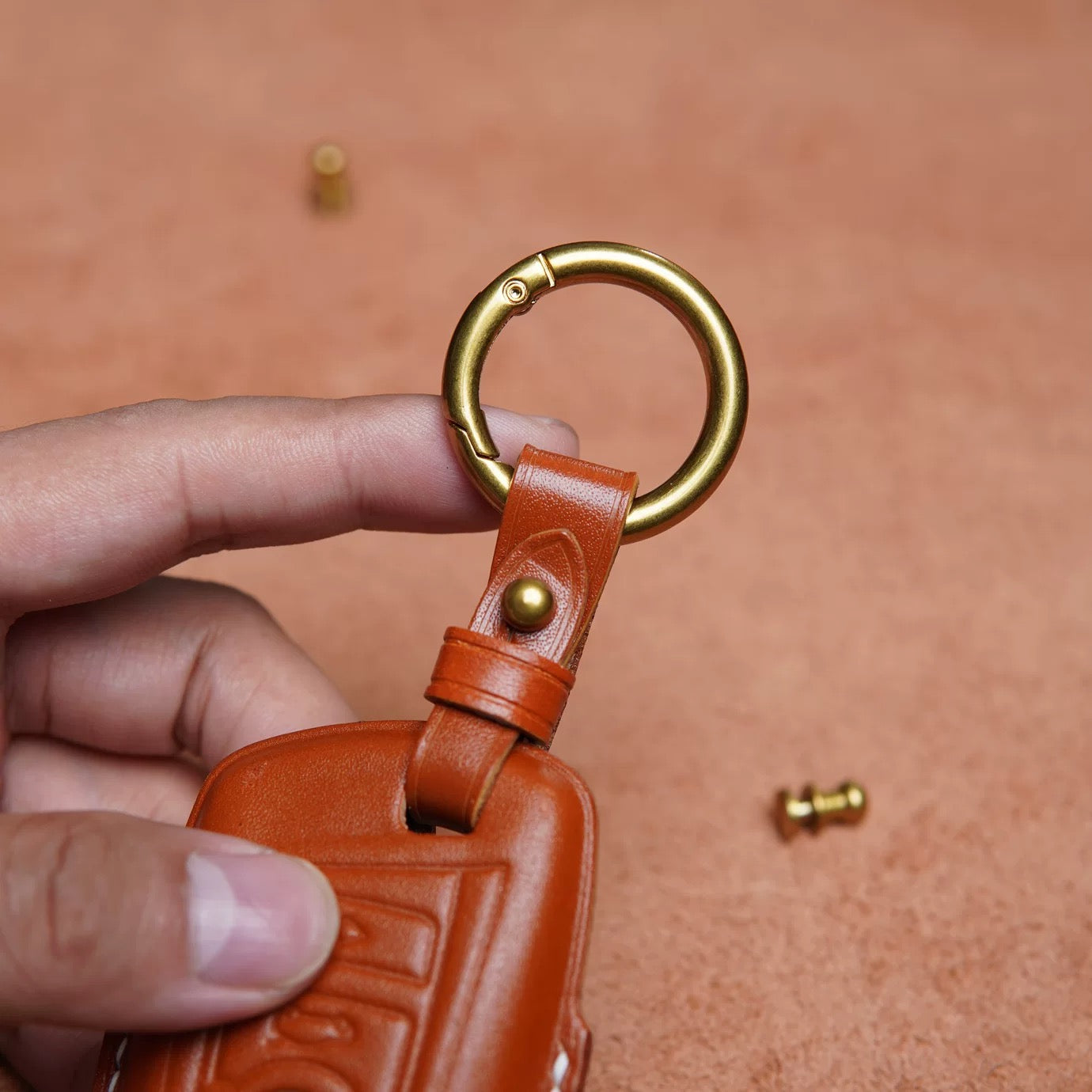 Top-grain cowhide BMW key case