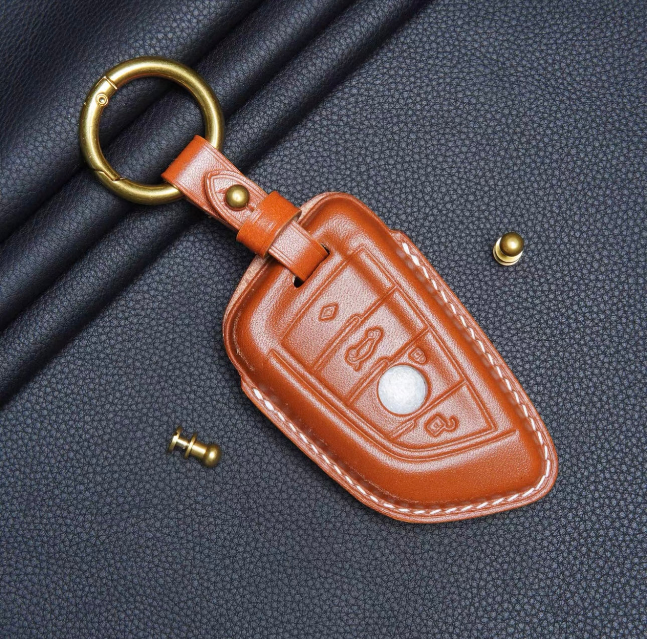 Top-grain cowhide BMW key case