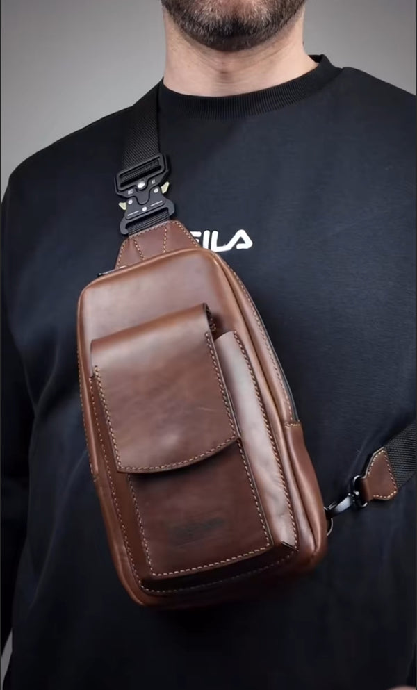 Vintage American Leather Motorcycle Chest Pack