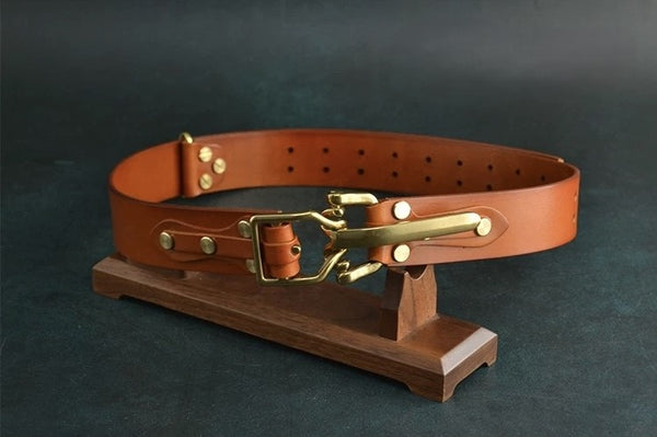 Handmade Littleton Cavalry Mens Leather Belt Man Outfit Belt