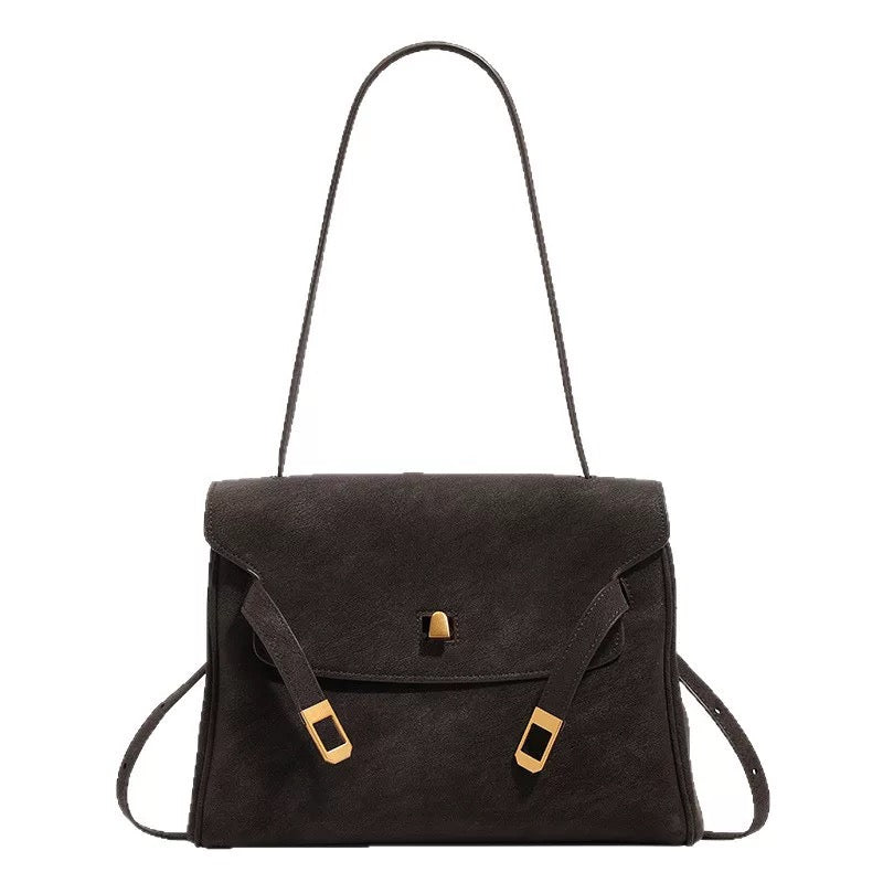 Vintage Distressed Flap Shoulder Bag