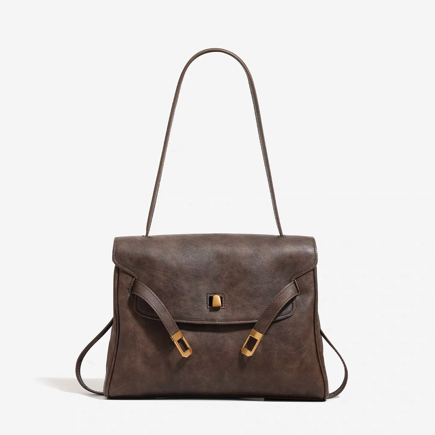 Vintage Distressed Flap Shoulder Bag