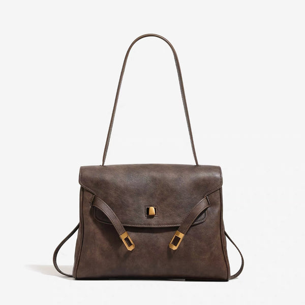 Vintage Distressed Flap Shoulder Bag