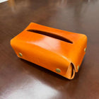 Luxury Hand‑Crafted Leather Tissue Box Holder for Desktop & Car Use