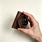Vintage Genuine Leather Spring‑Open Short Wallet