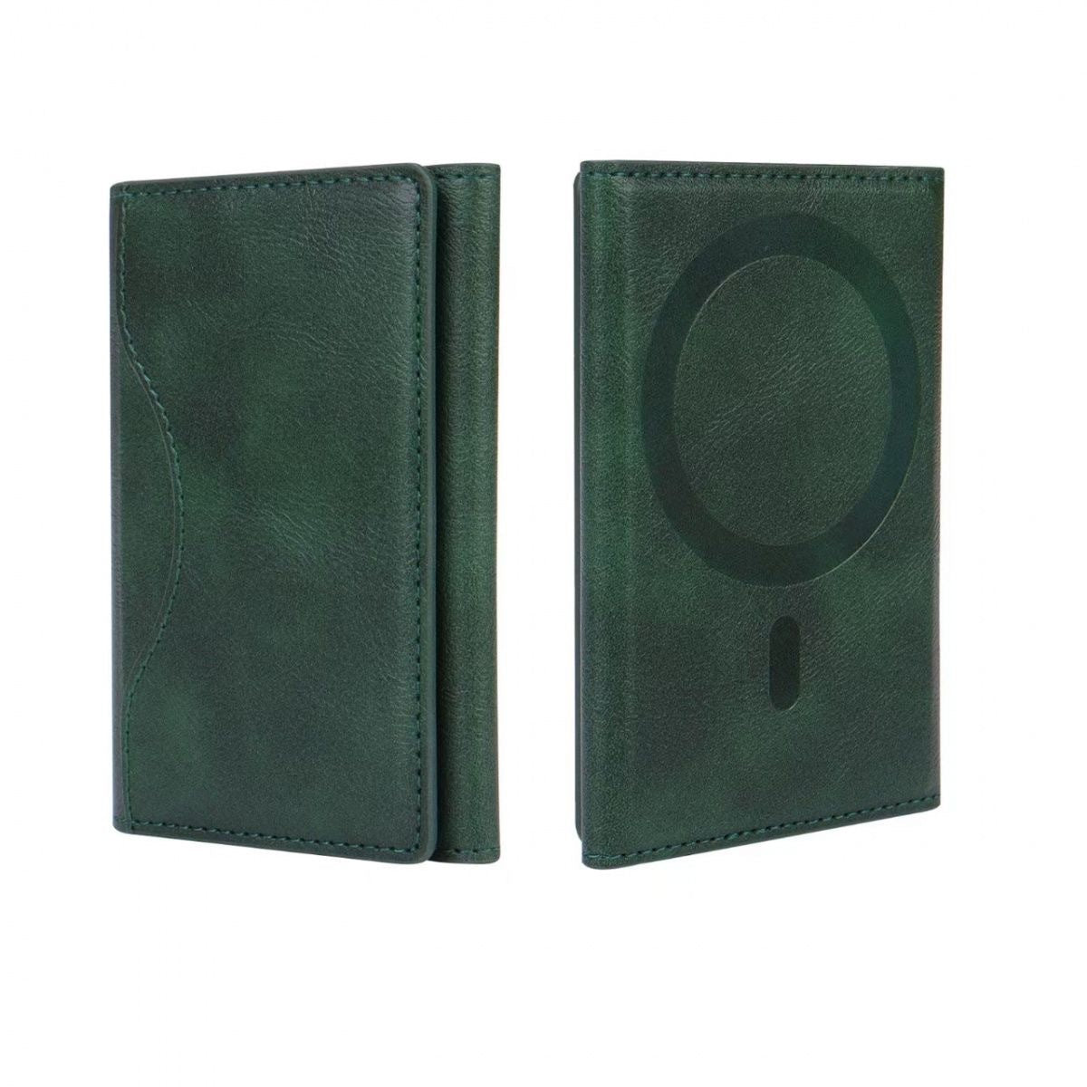 Tri-Fold MagSafe Leather Card Holder, Works as Phone Kickstand