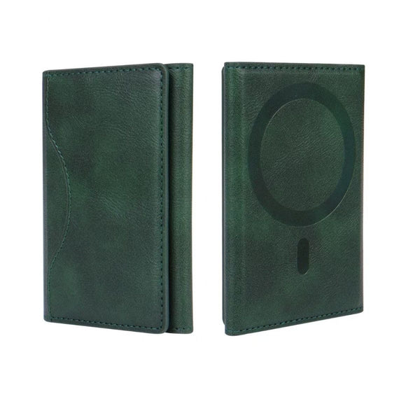 Tri-Fold MagSafe Leather Card Holder, Works as Phone Kickstand