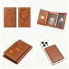 Tri-Fold MagSafe Leather Card Holder, Works as Phone Kickstand