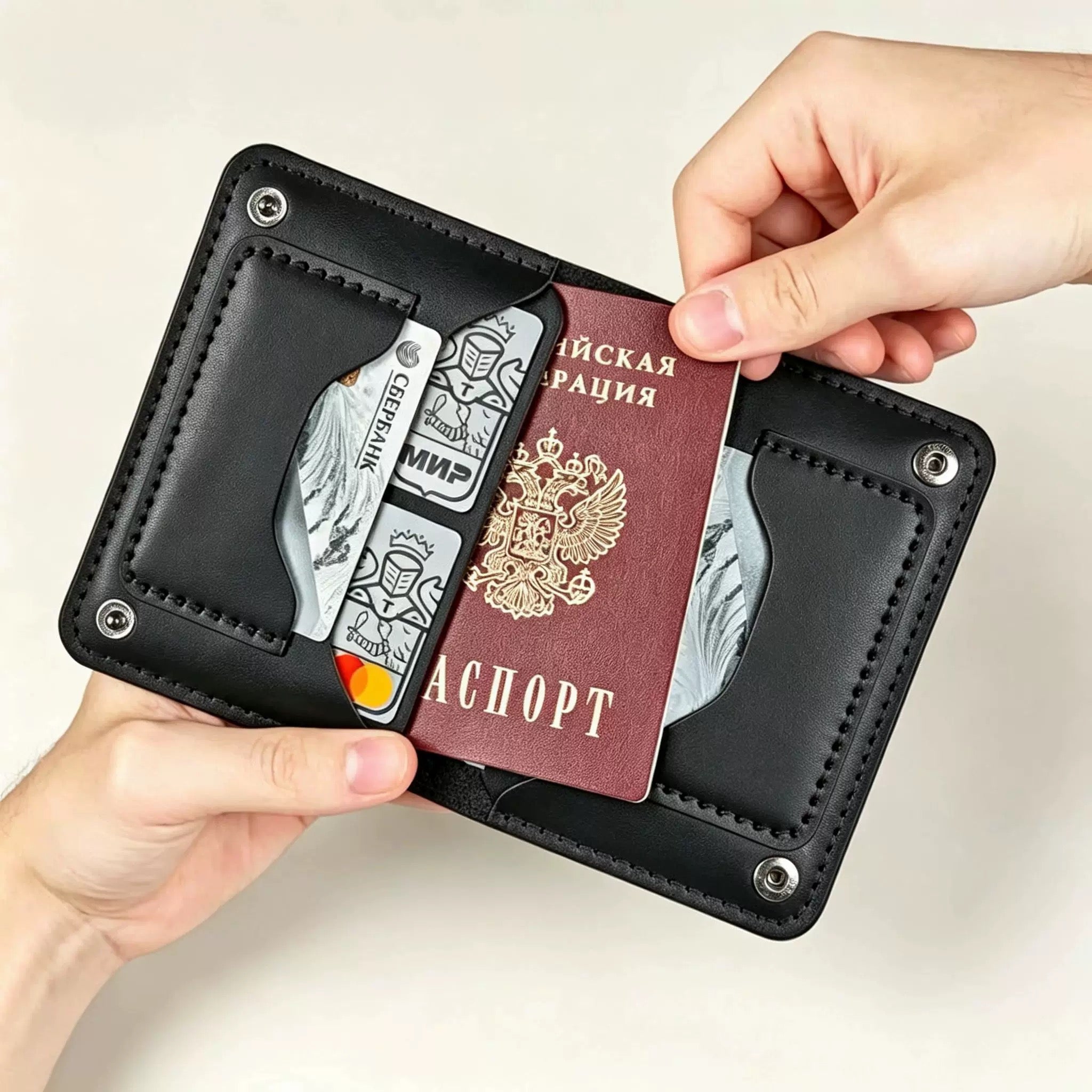 Vintage Leather Passport Holder