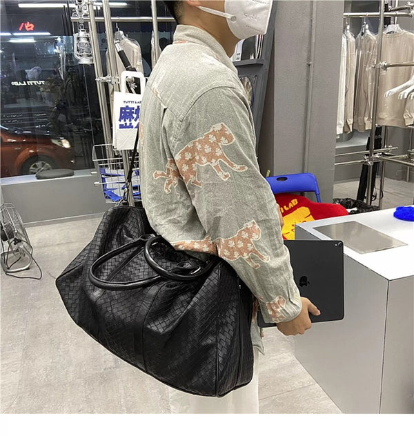 Woven Texture Large Capacity Travel Duffel Bag