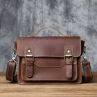 Vintage Crazy‑Horse Leather Messenger Satchel Bag