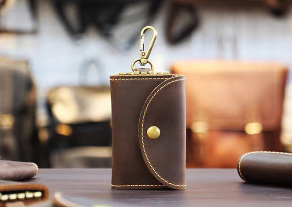 Crazy Horse Leather Multi-Functional Key Pouch