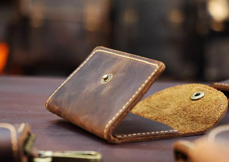 Crazy Horse Leather Multi-Functional Key Pouch