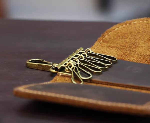 Crazy Horse Leather Multi-Functional Key Pouch