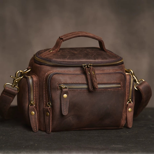 Crazy Horse Leather Camera Bag