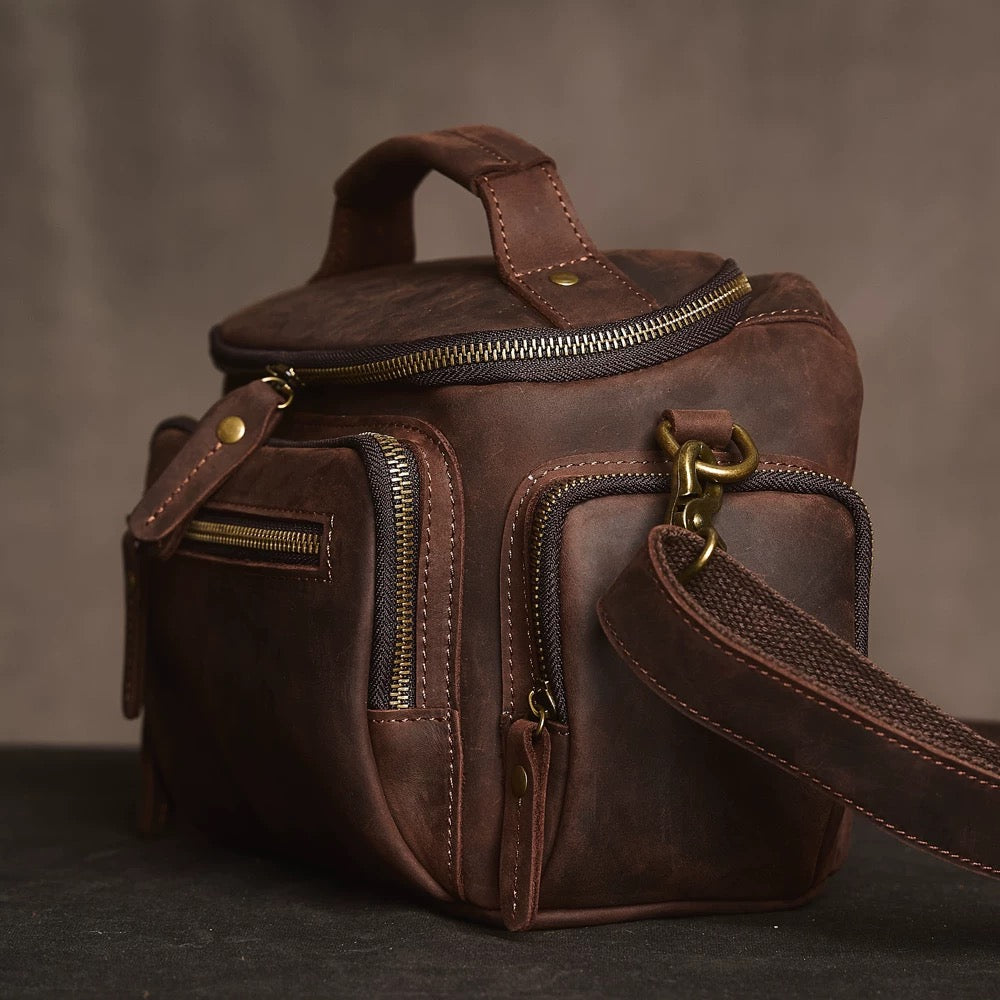 Crazy Horse Leather Camera Bag