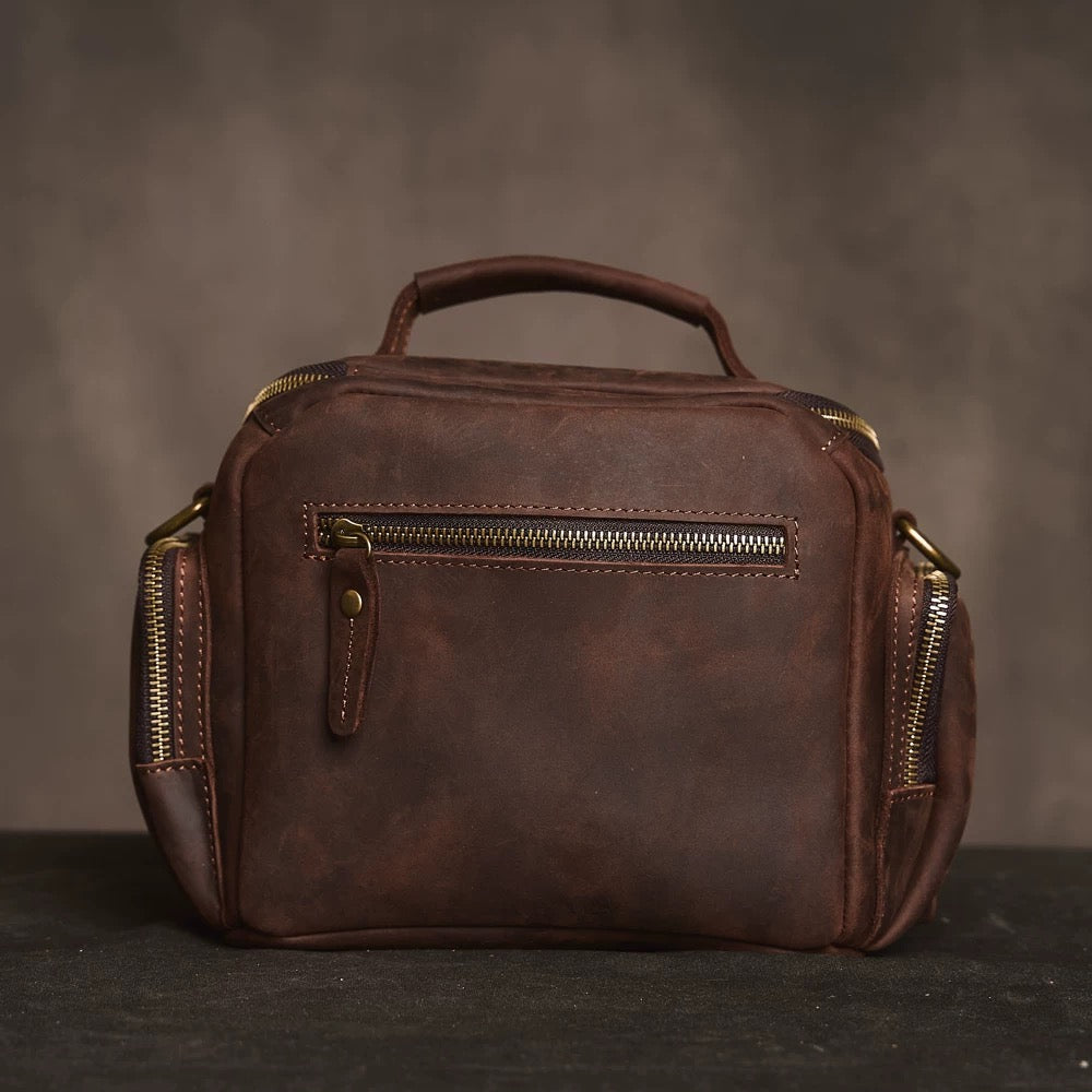Crazy Horse Leather Camera Bag