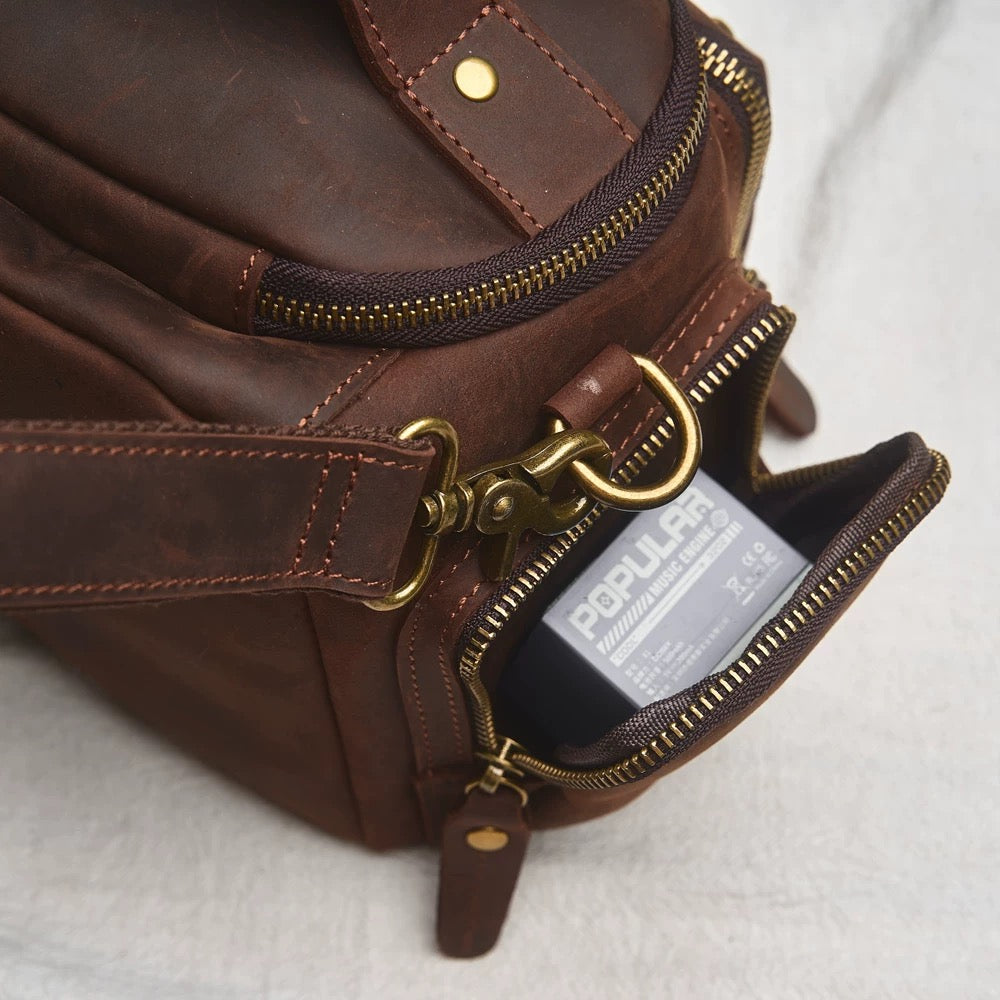 Crazy Horse Leather Camera Bag