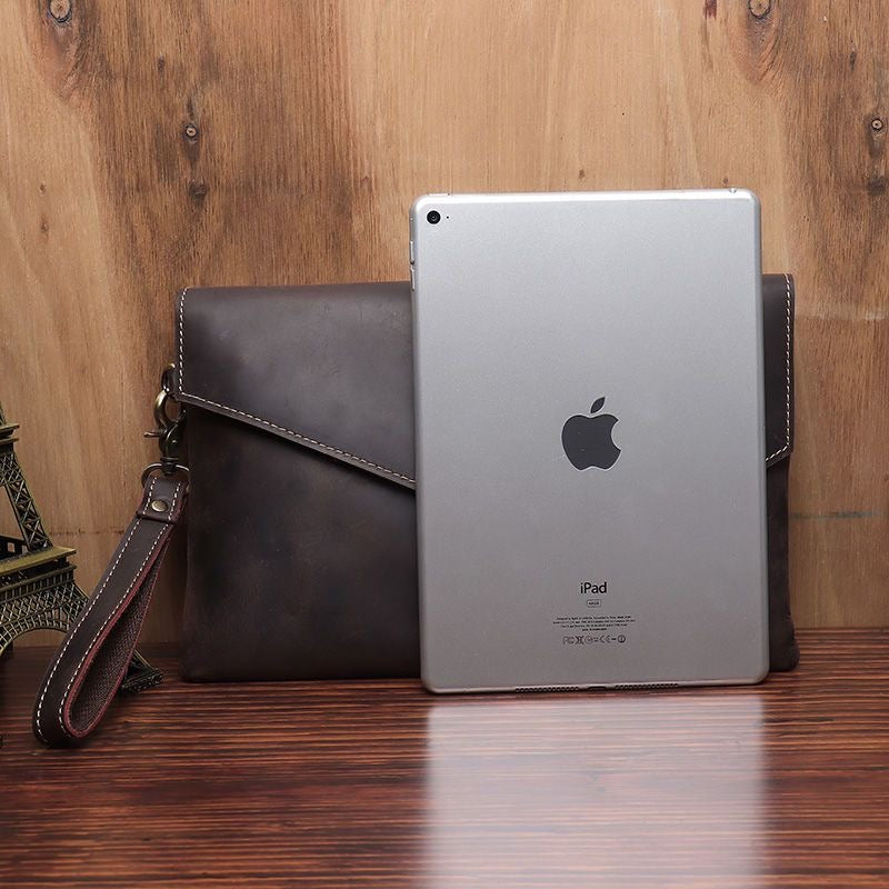 Men's Crazy Horse Leather Business Clutch Bag