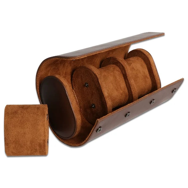 Vintage Leather Watch Roll