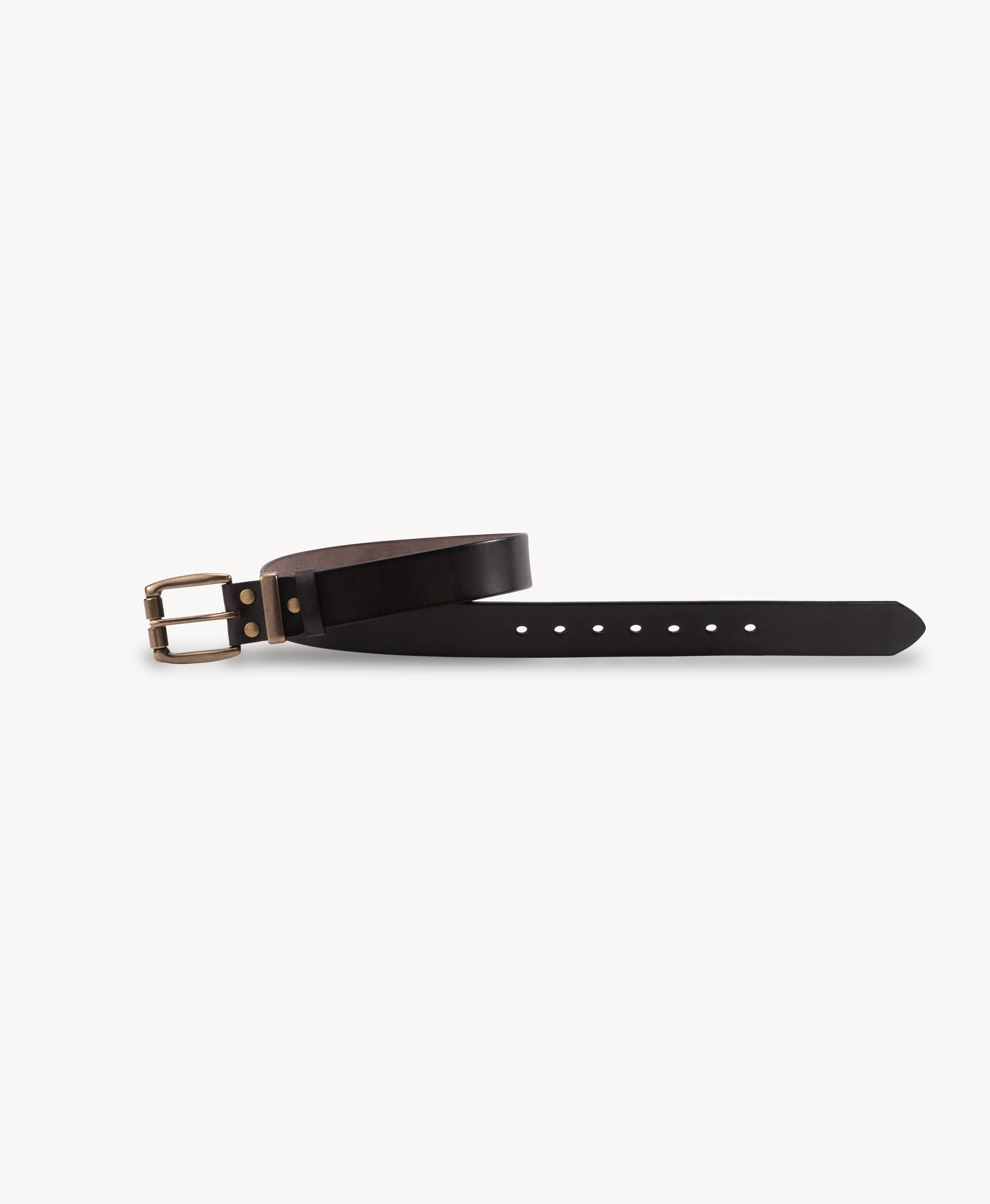 Cintura vintage in vera pelle | Fibbia in ottone massiccio