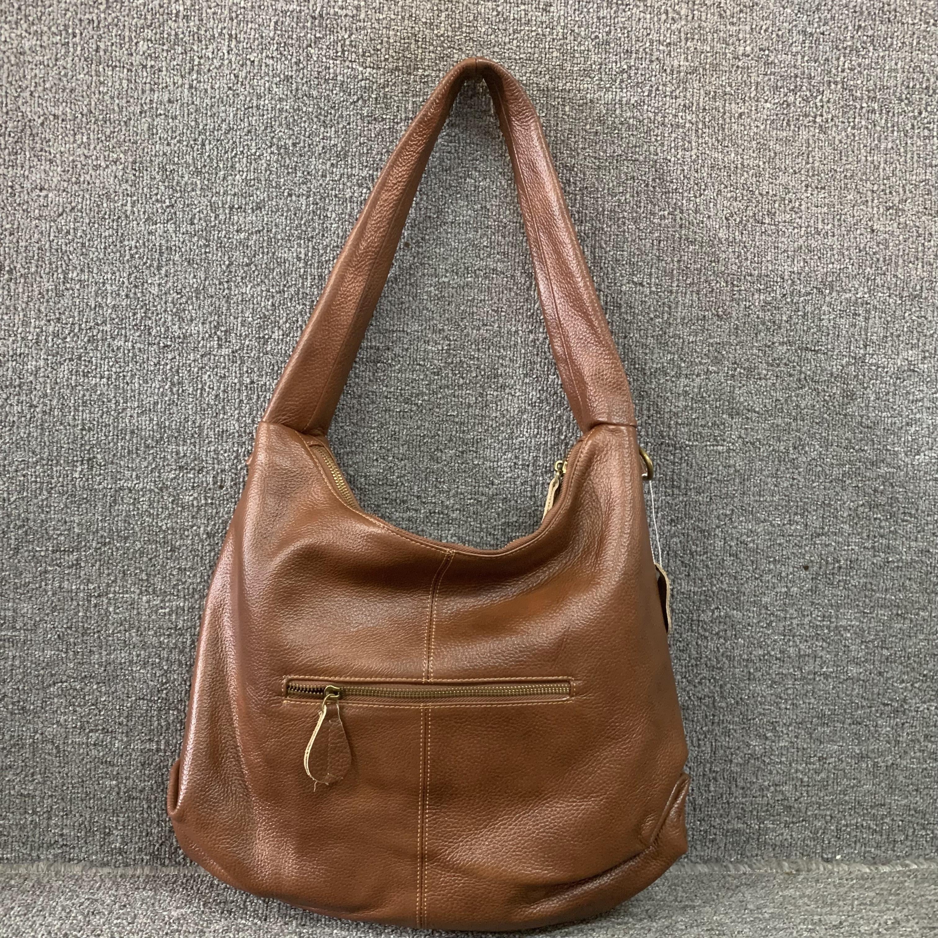 Soft Genuine Leather Hobo Tote Bag - Large Shoulder Bag