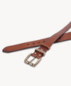 Cintura vintage in vera pelle | Fibbia in ottone massiccio