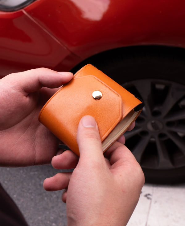 Handcrafted Leather Cash Wrap Wallet - Slim, Minimal, Essential