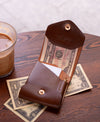 Slim Leather Wallet with Pen Slot – Handcrafted Full-Grain EDC Wallet