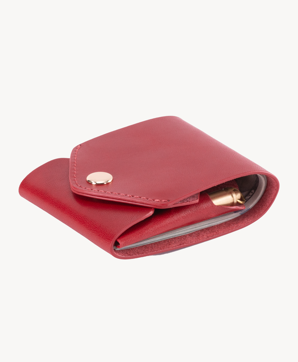 Slim Leather Wallet with Pen Slot – Handcrafted Full-Grain EDC Wallet