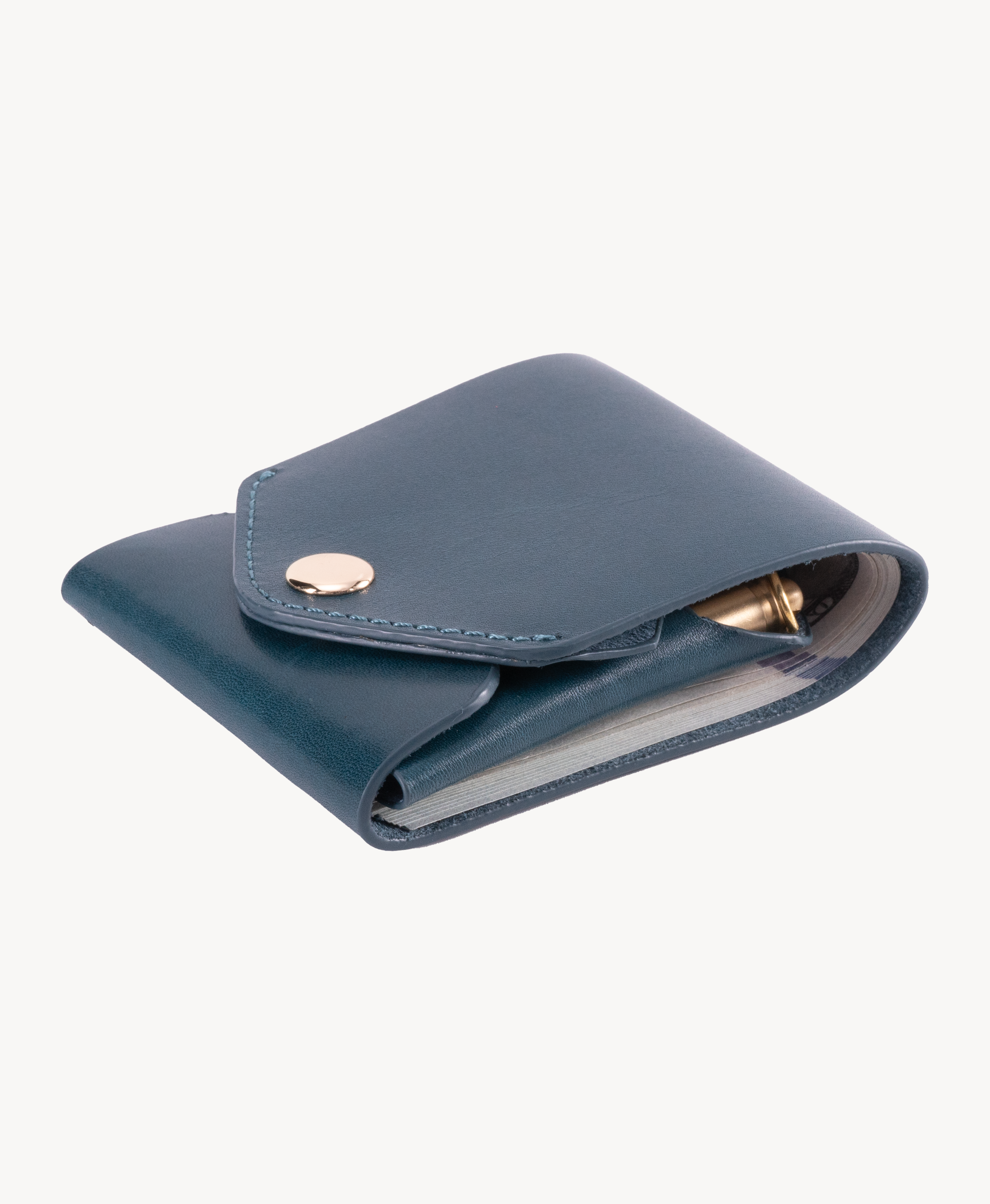 Kakavy Slim Leather Wallet with Pen Slot – Handcrafted Full-Grain EDC Wallet