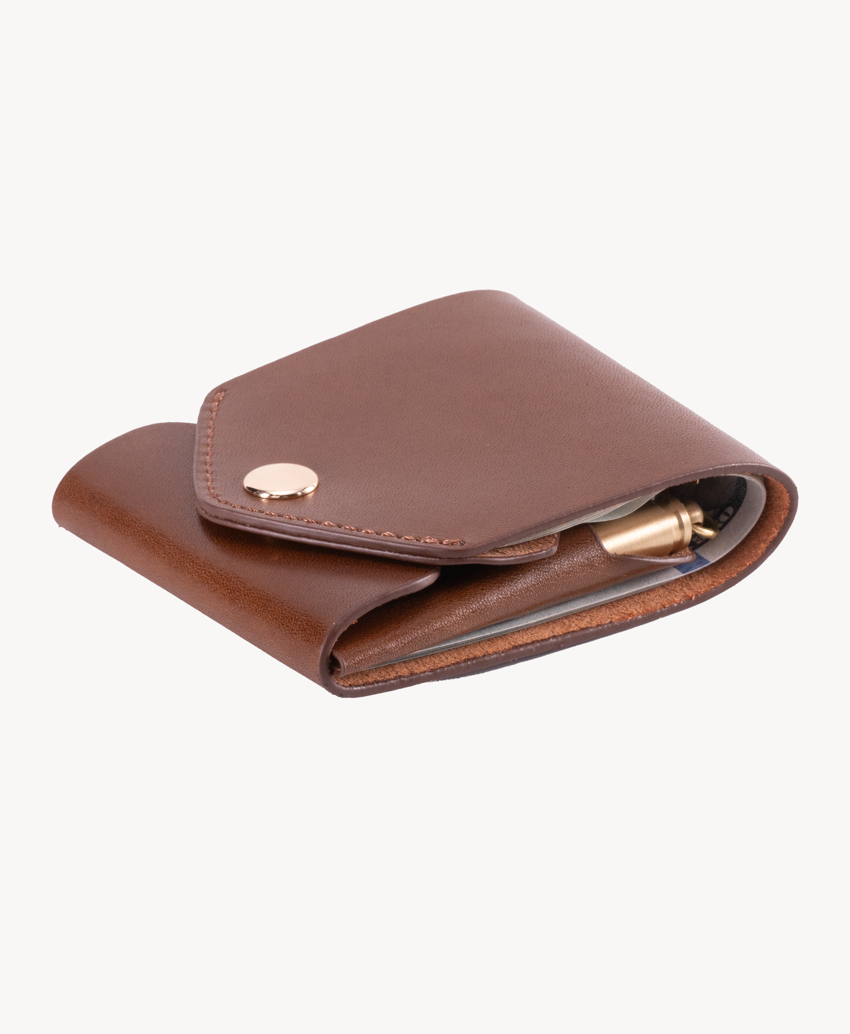Kakavy Slim Leather Wallet with Pen Slot – Handcrafted Full-Grain EDC Wallet