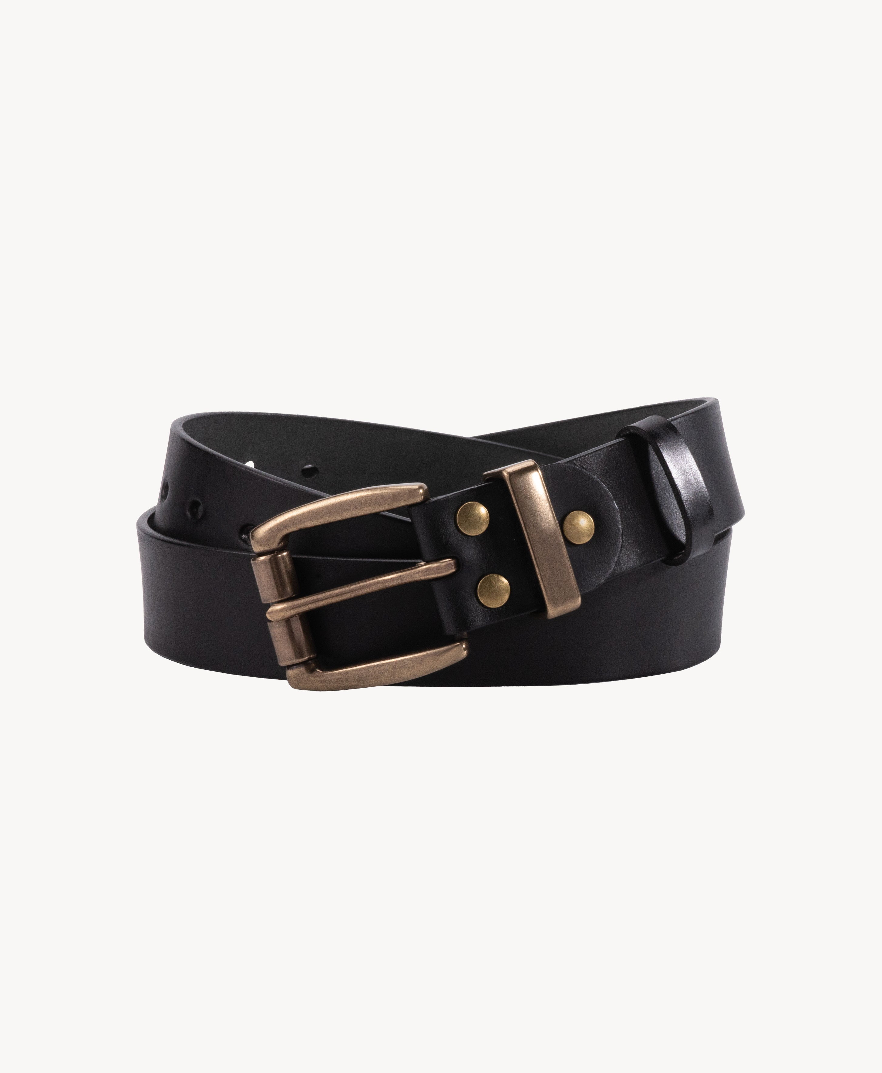 Cintura vintage in vera pelle | Fibbia in ottone massiccio