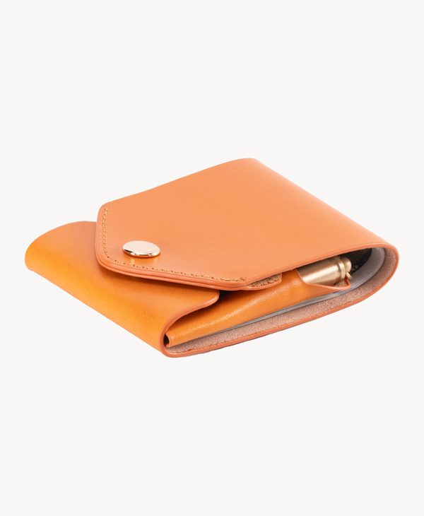 Slim Leather Wallet with Pen Slot – Handcrafted Full-Grain EDC Wallet