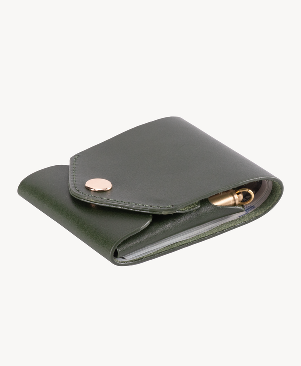 Slim Leather Wallet with Pen Slot – Handcrafted Full-Grain EDC Wallet