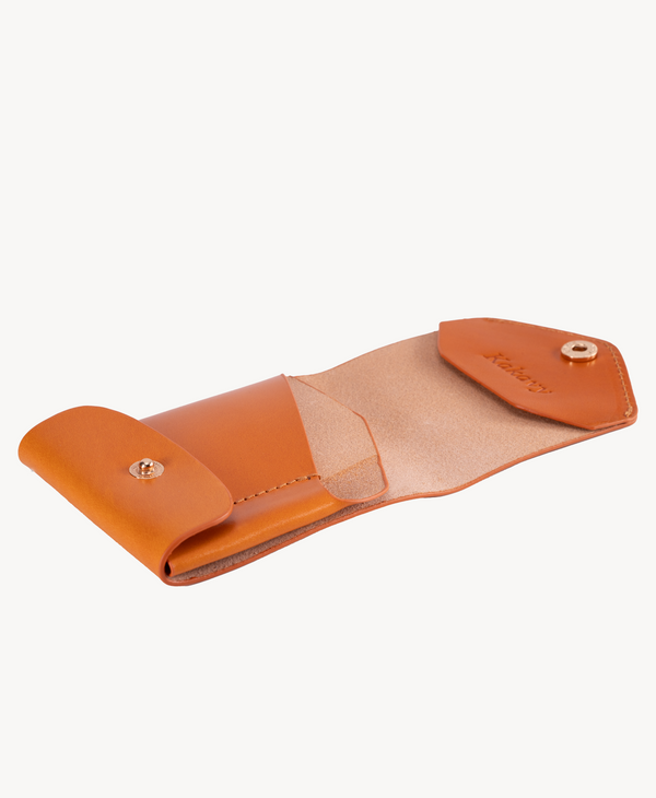 Slim Leather Wallet with Pen Slot – Handcrafted Full-Grain EDC Wallet