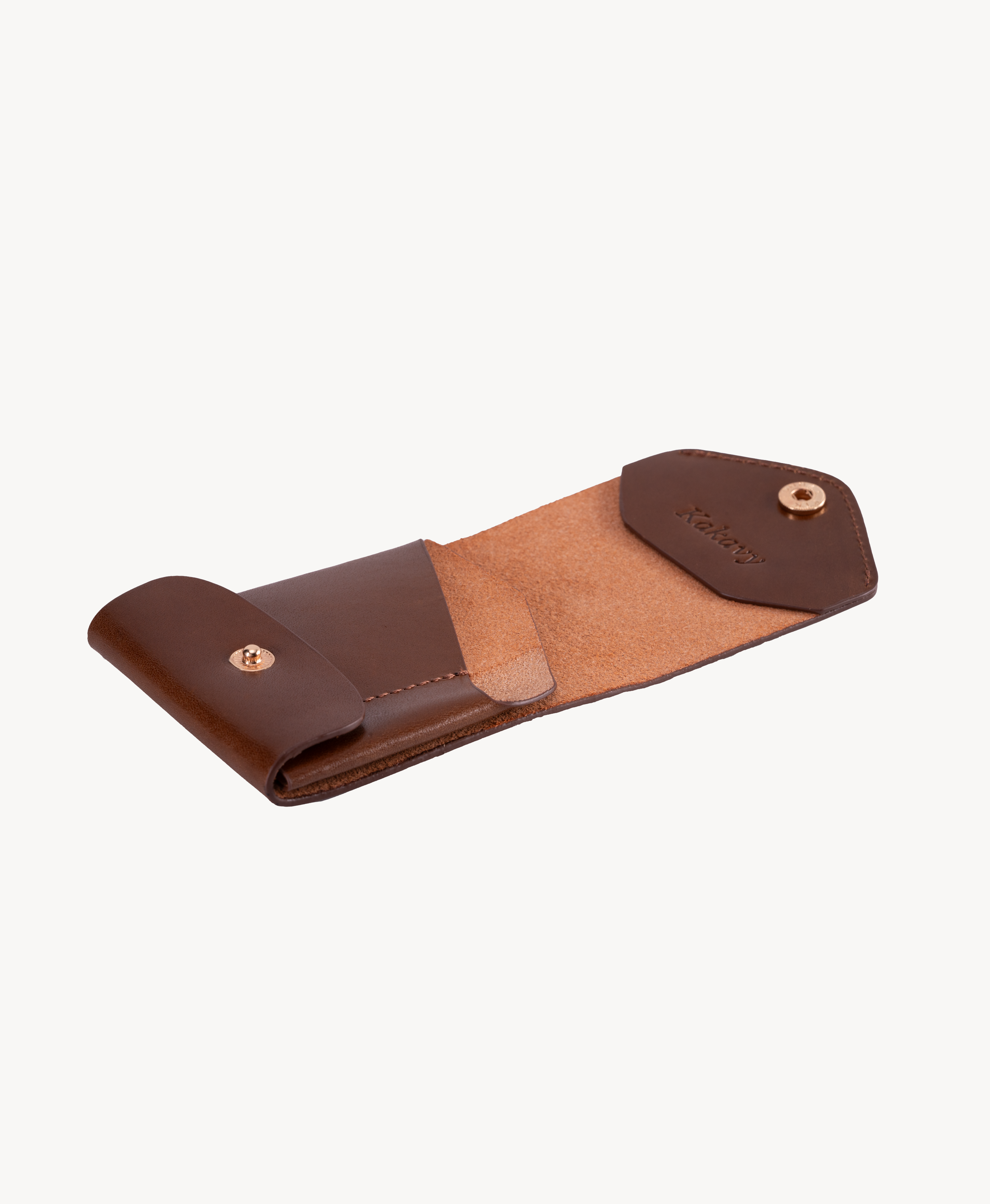 Kakavy Slim Leather Wallet with Pen Slot – Handcrafted Full-Grain EDC Wallet