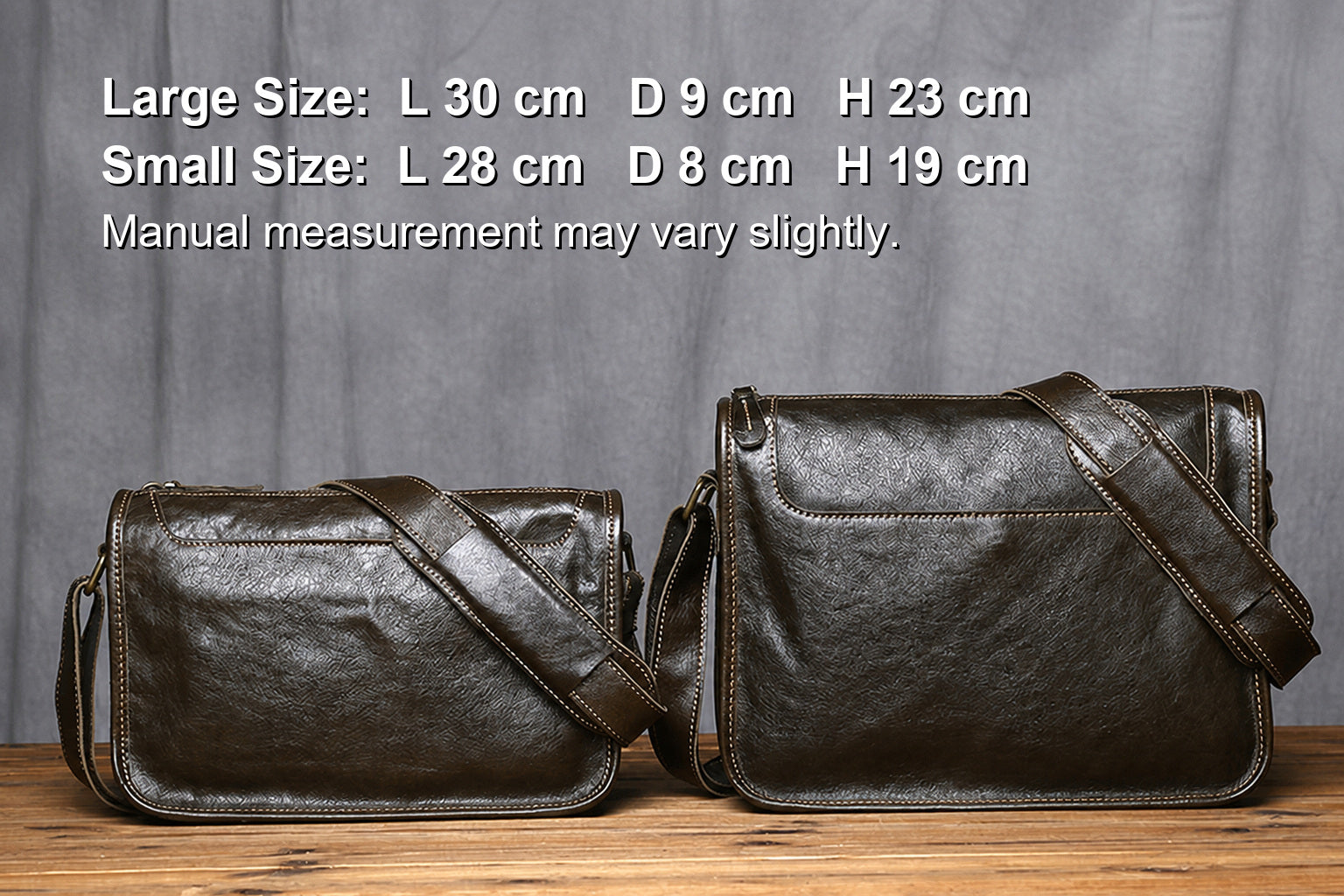 Vintage Top Grain Leather Men's Crossbody Messenger Bag