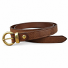 Vintage Full-Grain Leather Belt | Solid Brass Ring Buckle