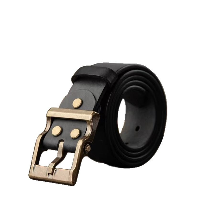 Premium Waxed Genuine Leather Belt | Heritage Brass Buckle>SY