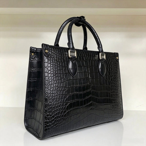 Luxury Croc-Embossed Tote Handbag